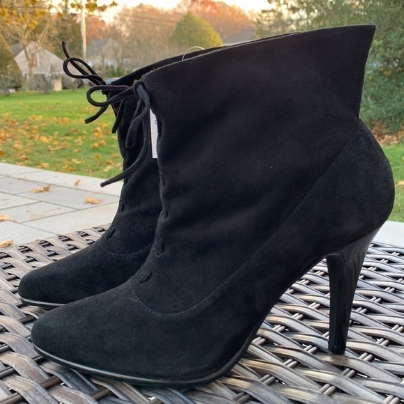 Calvin KLEIN Sadee Suede Booties - Black - Picture 1 of 12